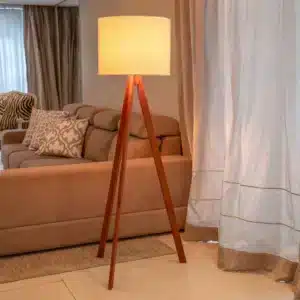 Abajur De Chão Tripé Completo Com Cúpula E Fiação Luminária De Piso Para Sala, Quarto, Escritório