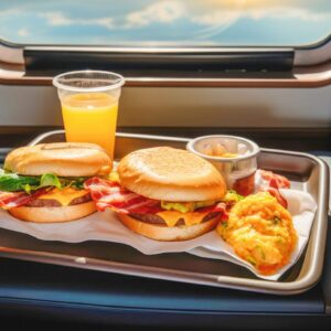 Lanche durante o voo