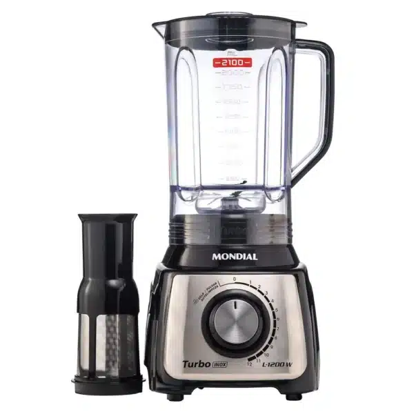 Liquidificador Mondial Turbo 1200w 3L Inox L-1200 Preto